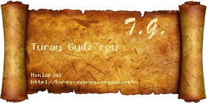 Turay György névjegykártya