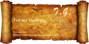 Turay György névjegykártya